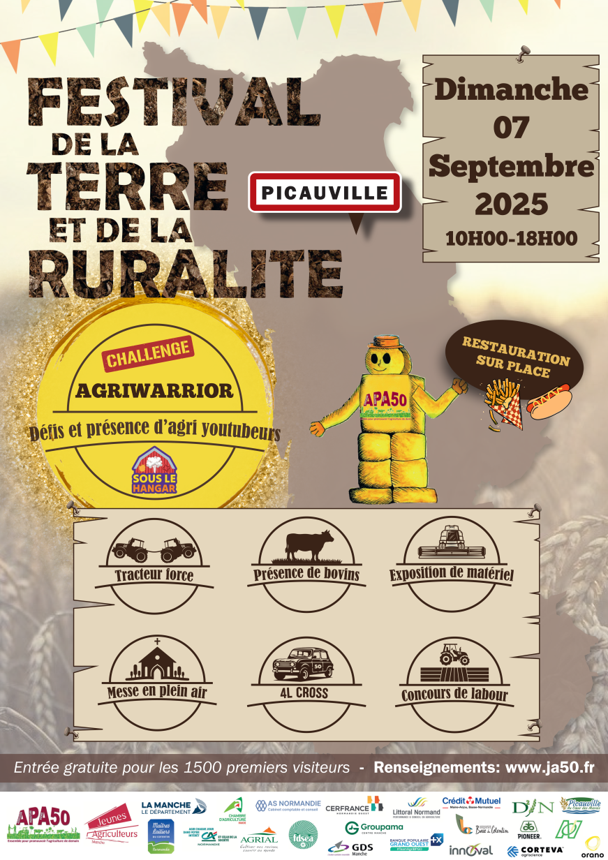 affiche 2025 du festival de la terre et de la ruralité organisé dans la Manche